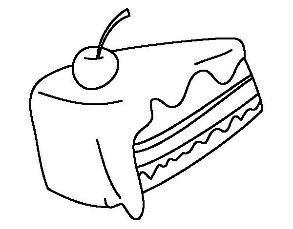 Dibujo de Trozo de pastel para Colorear - Dibujos.net Dibujo de Trozo de pastel para Colorear - Dibujos.net