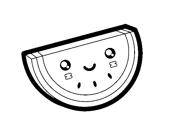 Dibujo de Trozo de sandía para Colorear - Dibujos.net Dibujo de Trozo de sandía para Colorear - Dibujos.net