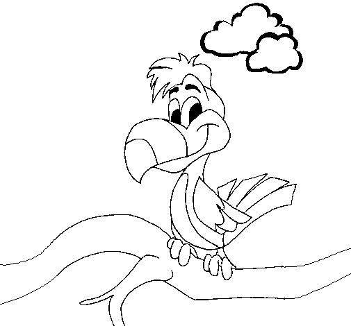 Dibujo de Tucán en una rama para Colorear - Dibujos.net Dibujo de Tucán en una rama para Colorear - Dibujos.net