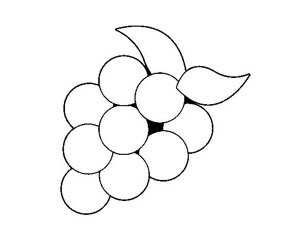 Dibujo de Uvas verdes para Colorear - Dibujos.net