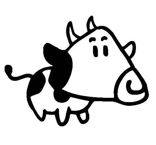 Dibujo de Vaca con cabeza triangular para Colorear - Dibujos.net Dibujo de Vaca con cabeza triangular para Colorear - Dibujos.net