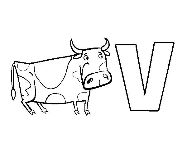 Dibujo de V de Vaca para Colorear - Dibujos.net