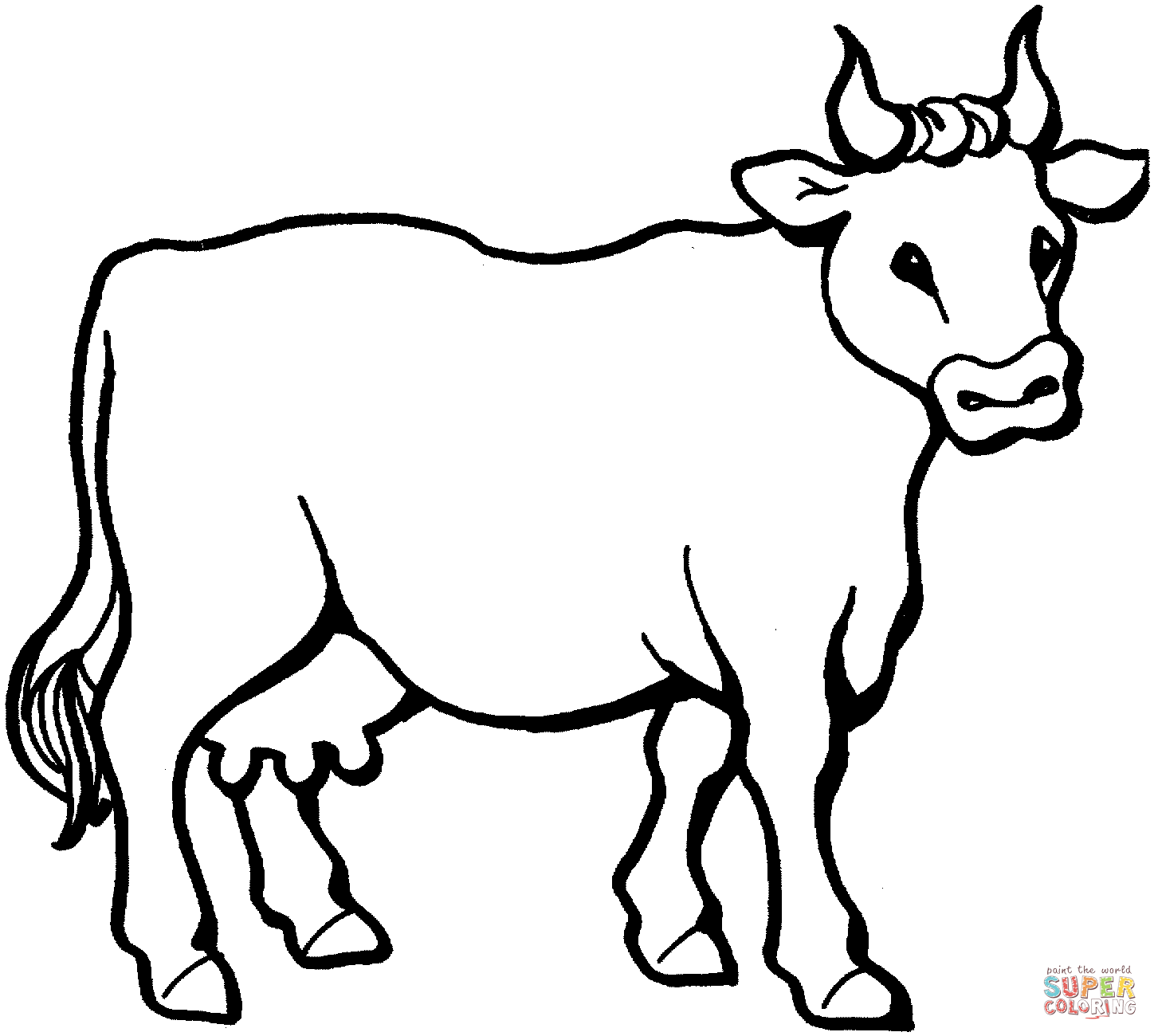 Dibujo de Vaca Lechera caminando para colorear | Dibujos para ... Dibujo de Vaca Lechera caminando para colorear | Dibujos para ...