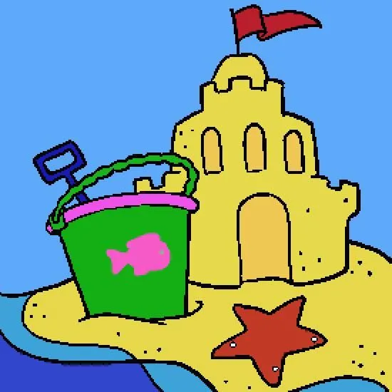 Dibujo de vacaciones en la playa: un castillo de arena - Dibujos ... Dibujo de vacaciones en la playa: un castillo de arena - Dibujos ...