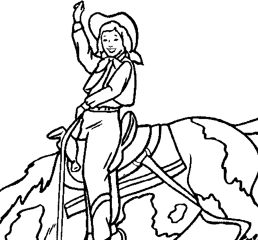 Dibujo de Vaquera para Colorear - Dibujos.net Dibujo de Vaquera para Colorear - Dibujos.net