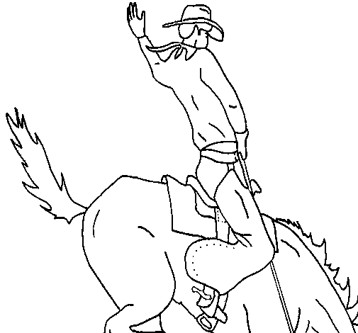 Dibujo de Vaquero en caballo para Colorear - Dibujos.net Dibujo de Vaquero en caballo para Colorear - Dibujos.net