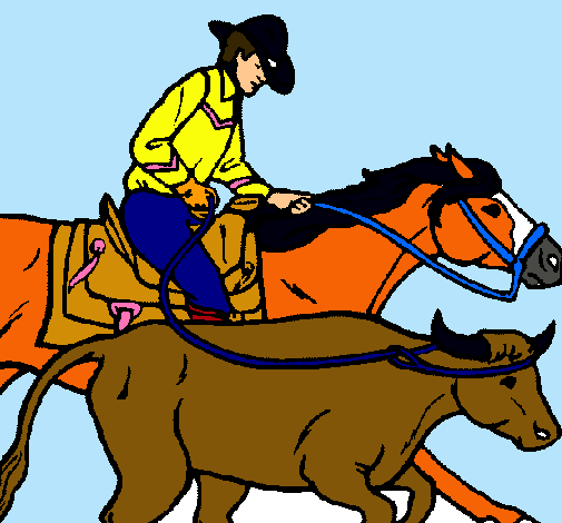 Dibujo de Vaquero y vaca pintado por Charro en Dibujos.net el día ...