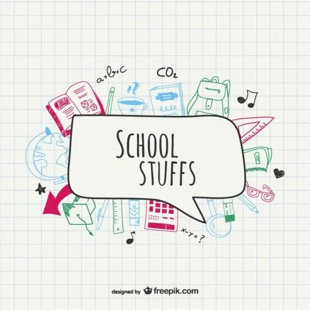 Dibujo vectorial material escolar | Descargar Vectores gratis
