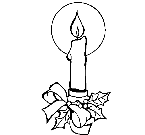 Dibujo de Vela de navidad 2 para Colorear - Dibujos.net Dibujo de Vela de navidad 2 para Colorear - Dibujos.net