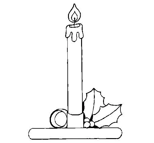 Dibujo de Vela de navidad para Colorear - Dibujos.net Dibujo de Vela de navidad para Colorear - Dibujos.net