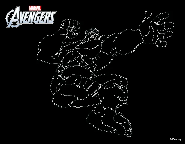 Dibujo de Los Vengadores - Hulk para Colorear - Dibujos.net Dibujo de Los Vengadores - Hulk para Colorear - Dibujos.net