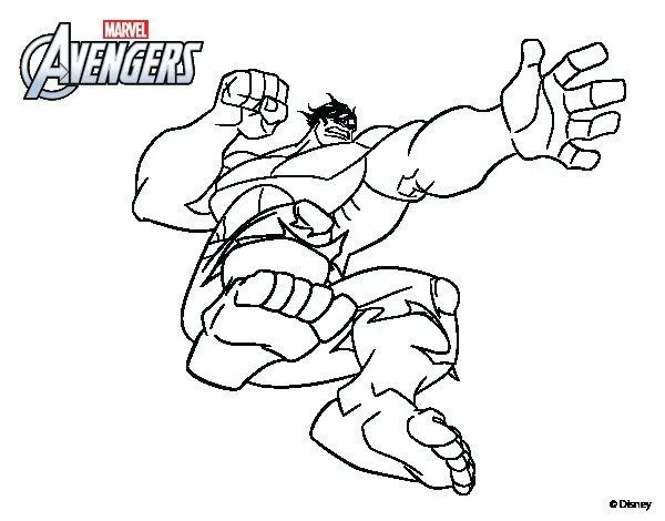 Dibujo de Los Vengadores - Hulk para Colorear - Dibujos.net Dibujo de Los Vengadores - Hulk para Colorear - Dibujos.net