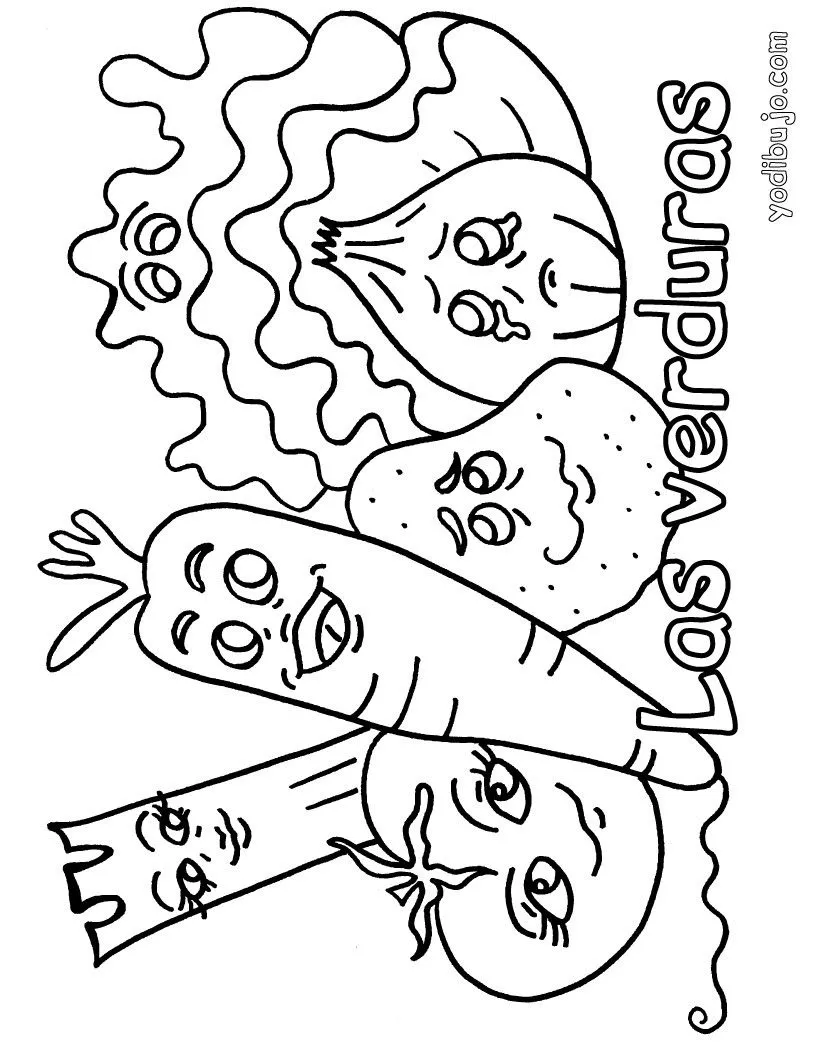 Dibujo las verduras - Dibujos de FRUTAS Y VERDURAS para colorear Dibujo las verduras - Dibujos de FRUTAS Y VERDURAS para colorear