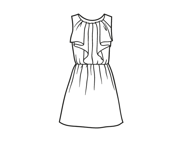 Dibujo de Vestido de noche para Colorear - Dibujos.net Dibujo de Vestido de noche para Colorear - Dibujos.net