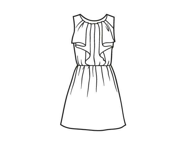 Dibujo de Vestido de noche para Colorear - Dibujos.net