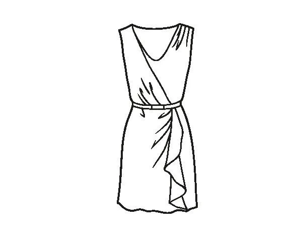 Dibujo de Vestido sencillo para Colorear - Dibujos.net