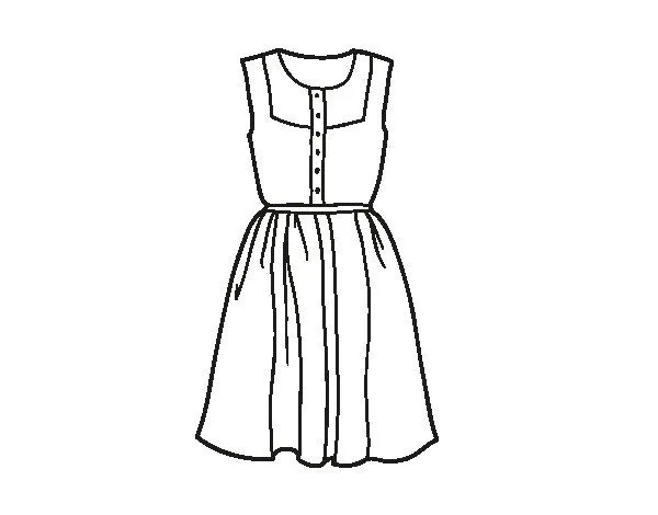 Dibujo de Vestido veraniego para Colorear - Dibujos.net Dibujo de Vestido veraniego para Colorear - Dibujos.net
