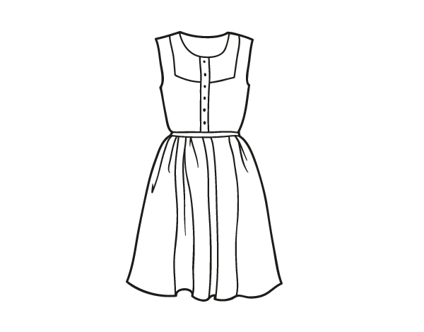 Dibujo de Vestido veraniego para Colorear - Dibujos.net Dibujo de Vestido veraniego para Colorear - Dibujos.net