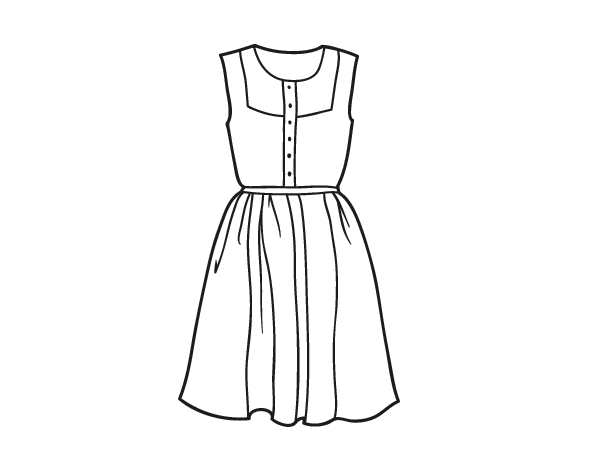 Dibujo de Vestido veraniego para Colorear - Dibujos.net