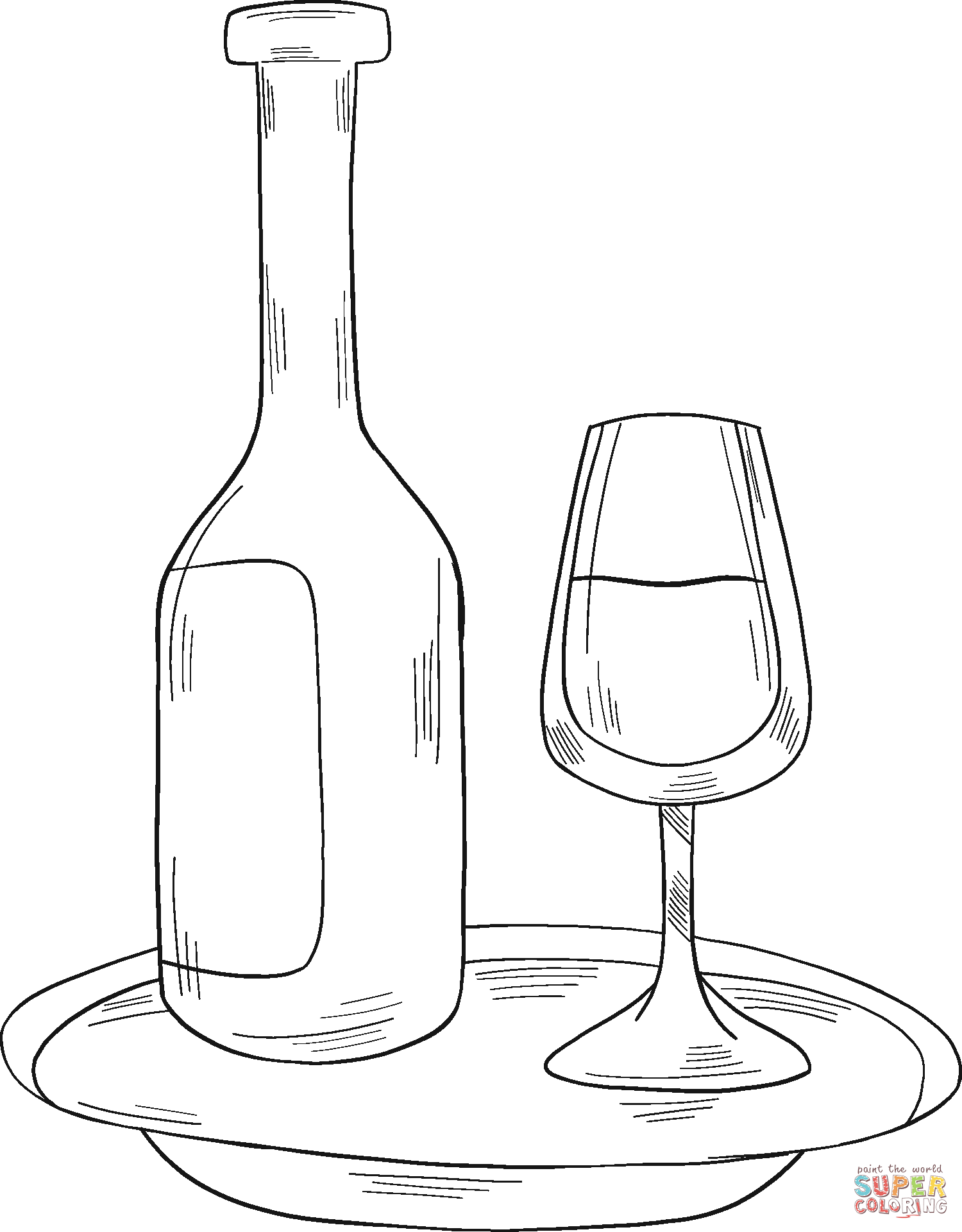 Dibujo de Vino para colorear | Dibujos para colorear imprimir gratis Dibujo de Vino para colorear | Dibujos para colorear imprimir gratis