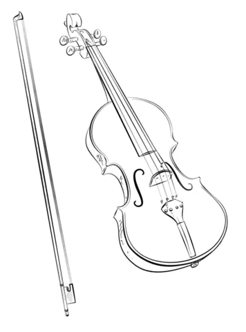 Dibujo de Violín y Arco para colorear | Dibujos para colorear ...