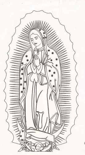 Dibujo de Virgen de Guadalupe - Imagui