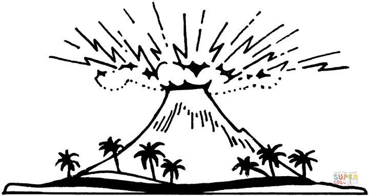 Dibujo de Gran Volcán para colorear | Dibujos para colorear ... Dibujo de Gran Volcán para colorear | Dibujos para colorear ...