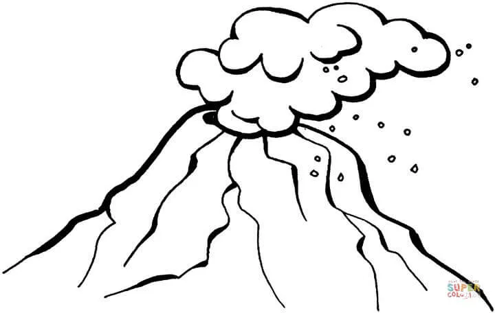 Dibujo de Volcán Peligroso para colorear | Dibujos para colorear ... Dibujo de Volcán Peligroso para colorear | Dibujos para colorear ...