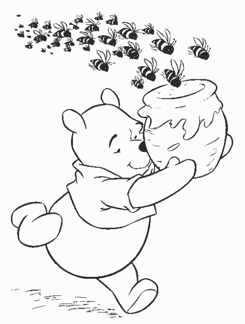 Dibujo de Winnie y las avispas para colorear. Dibujos infantiles ...