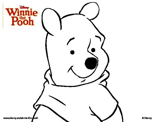 Dibujo de Winnie the Pooh - Primer plano para Colorear - Dibujos.net Dibujo de Winnie the Pooh - Primer plano para Colorear - Dibujos.net