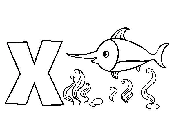 Dibujo de X de Xipihas para Colorear - Dibujos.net Dibujo de X de Xipihas para Colorear - Dibujos.net