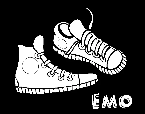 Dibujo de Zapatillas para Colorear - Dibujos.net Dibujo de Zapatillas para Colorear - Dibujos.net