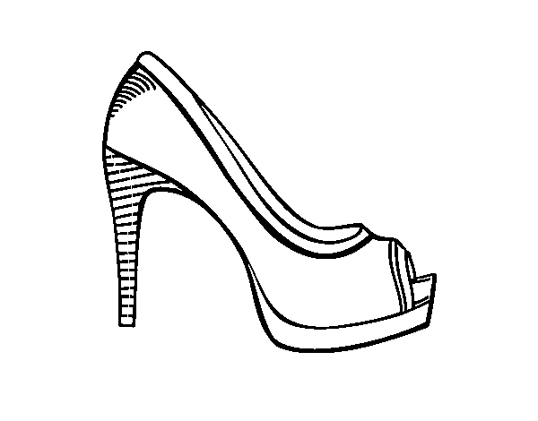 Dibujo de Zapato de plataforma para Colorear - Dibujos.net Dibujo de Zapato de plataforma para Colorear - Dibujos.net