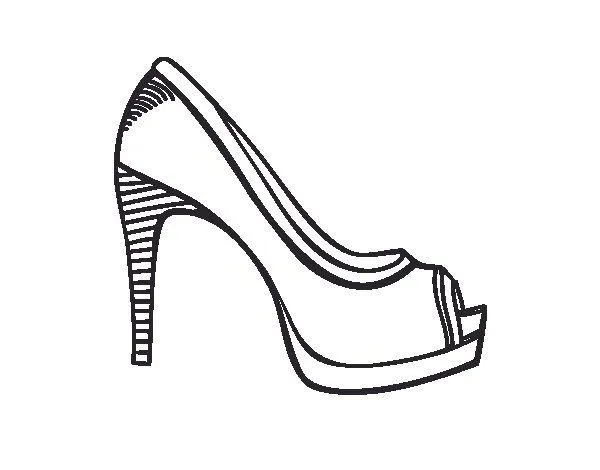 Dibujo de Zapato de plataforma para Colorear - Dibujos.net Dibujo de Zapato de plataforma para Colorear - Dibujos.net