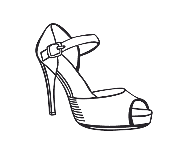 Dibujo de Zapato de tacón abierto para Colorear - Dibujos.net Dibujo de Zapato de tacón abierto para Colorear - Dibujos.net