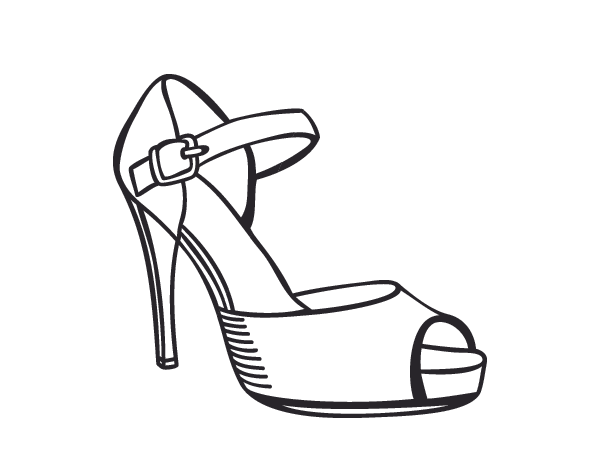 Dibujo de Zapato de tacón abierto para Colorear - Dibujos.net