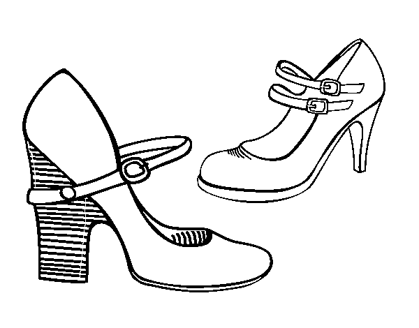Dibujo de Zapatos de tacón para Colorear - Dibujos.net Dibujo de Zapatos de tacón para Colorear - Dibujos.net