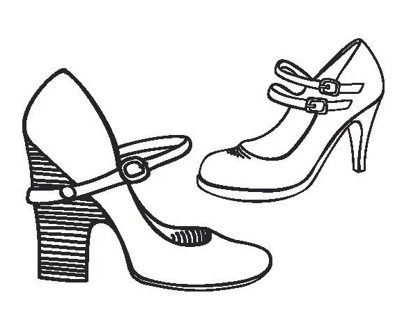 Dibujo de Zapatos de tacón para Colorear - Dibujos.net