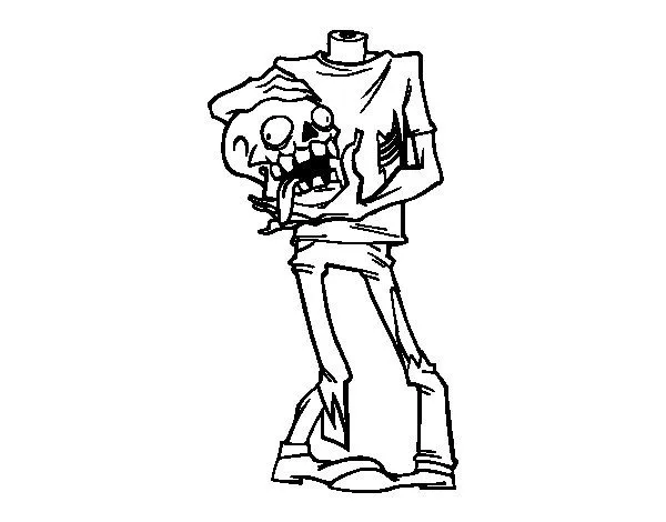 Dibujo de Zombie sin cabeza para Colorear - Dibujos.net Dibujo de Zombie sin cabeza para Colorear - Dibujos.net