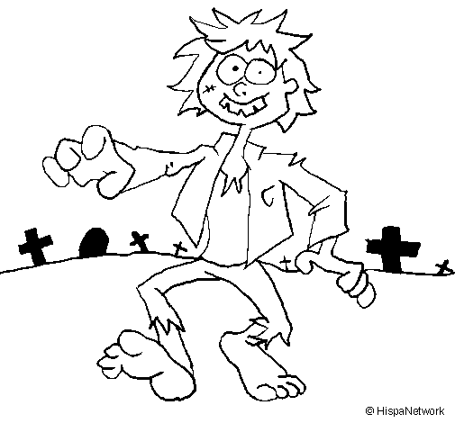 Dibujo de Zombie 1 para Colorear - Dibujos.net