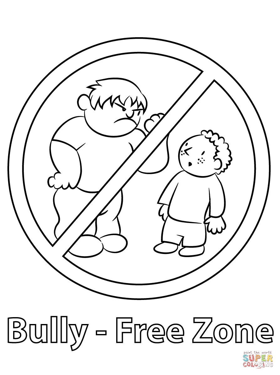 Dibujo de Zona Libre de Acoso Escolar para colorear | Dibujos para ... Dibujo de Zona Libre de Acoso Escolar para colorear | Dibujos para ...