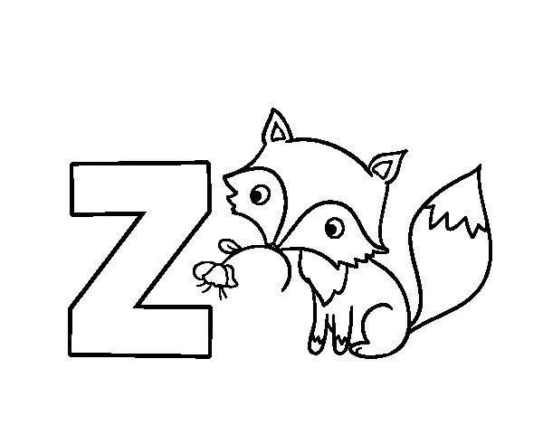 Dibujo de Z de Zorro para Colorear - Dibujos.net Dibujo de Z de Zorro para Colorear - Dibujos.net