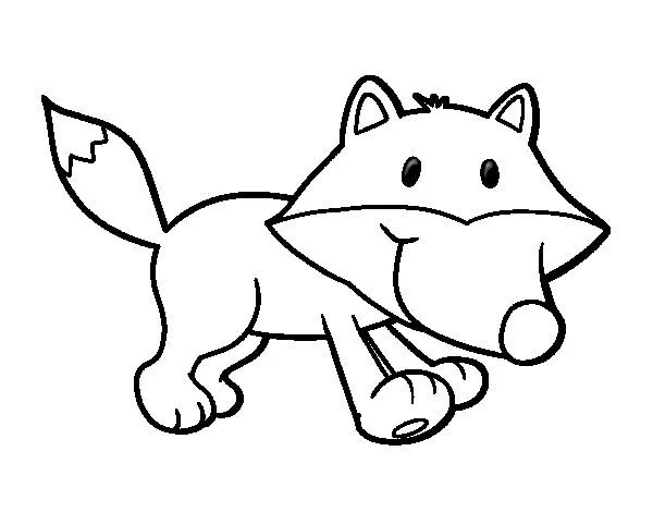 Dibujo de Zorro joven para Colorear - Dibujos.net