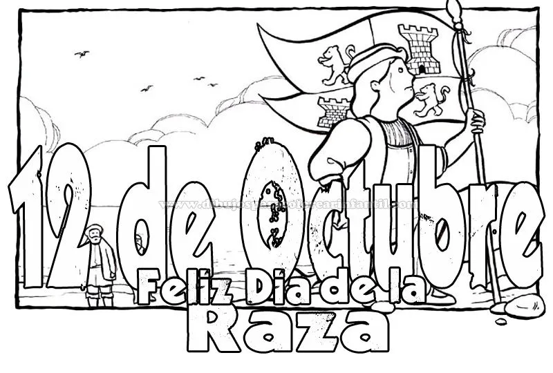 Dibujos del 12 de Octubre para colorear - Dia de la raza para ...