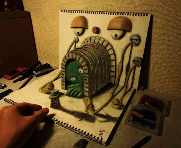 DIBUJOS 3D HECHOS A LÁPIZ POR NAGAI HIDEYUKI | duendevisual DIBUJOS 3D HECHOS A LÁPIZ POR NAGAI HIDEYUKI | duendevisual