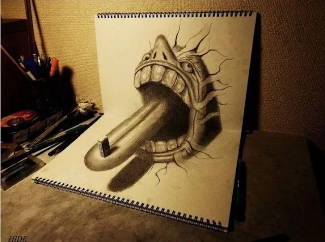 Dibujos a lapiz 3D faciles paso a paso - Imagui