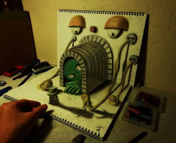 Como hacer dibujos en 3D a lapiz - Imagui