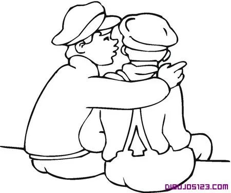 Un abrazo se amigos para pintar - Imagui