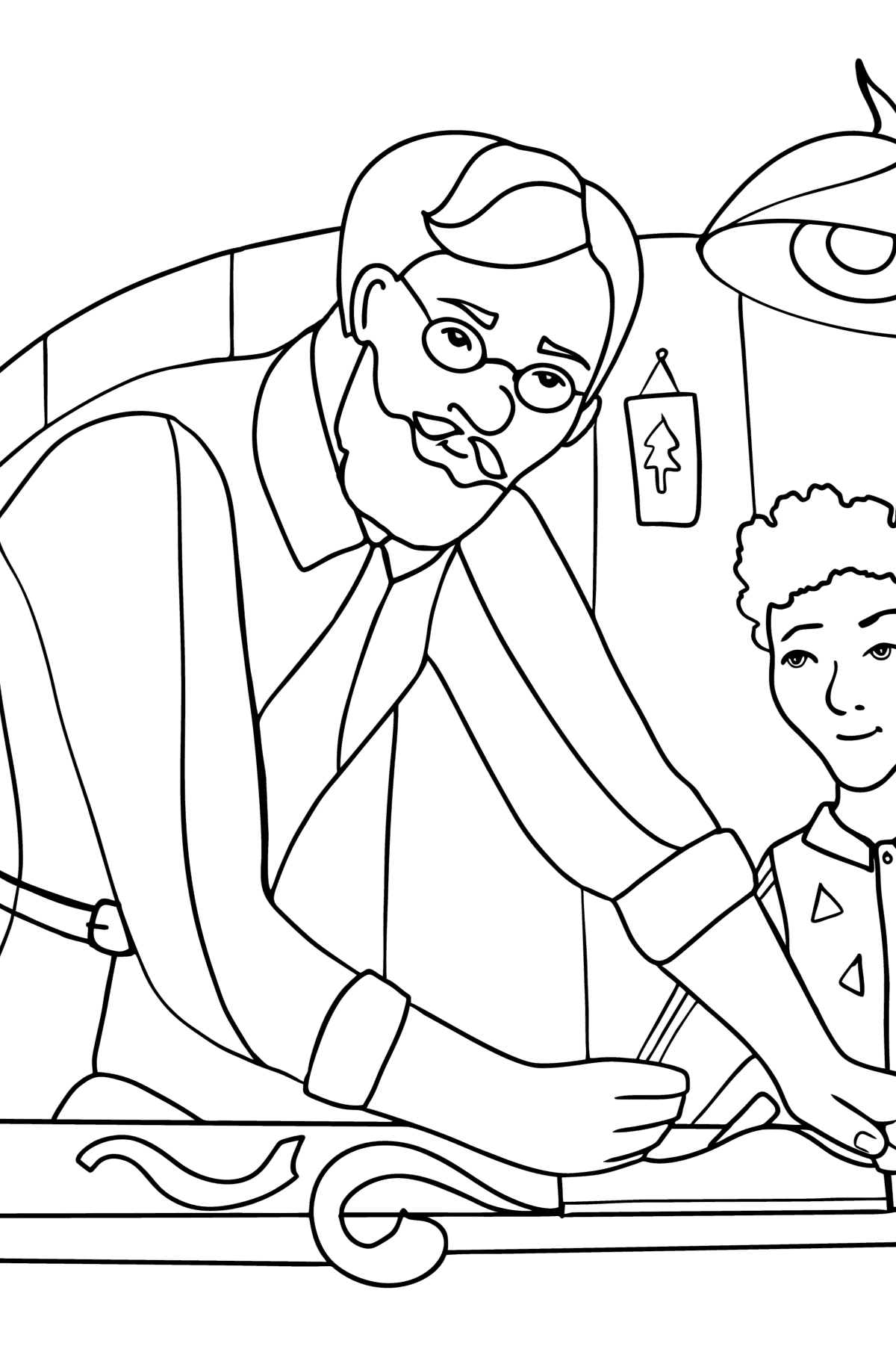 Dibujos Día de los Abuelos para colorear en Línea - Abuelo y nieto Dibujos Día de los Abuelos para colorear en Línea - Abuelo y nieto