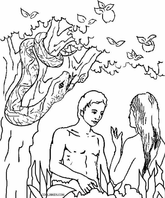 Dibujos de Adán y Eva para colorear - Páginas para imprimir gratis Dibujos de Adán y Eva para colorear - Páginas para imprimir gratis